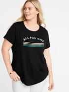 Old Navy Womens Everywear Plus-size Graphic Tee All For One Size 1x