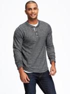 Old Navy Textured Henley Tee For Men - Charcoal Heather