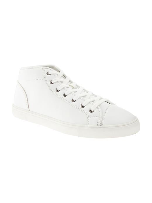 Old Navy Mens Faux Leather Classic High Top Sneaker Size 10 - Bright White