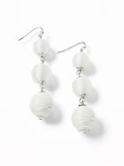 Old Navy Womens Linear Textured-fabric Drop Earrings For Women Bright White Size One Size