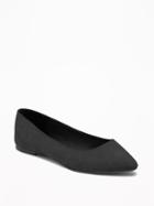 Old Navy Womens Sueded Pointy Ballet Flats For Women Black Size 9