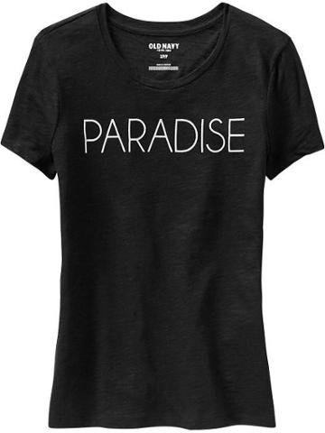 Old Navy Womens Vacation Graphic Tees - Black Jack