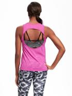 Old Navy Go Dry Open Back Training Tank For Women - Fuchsia Leaders
