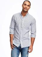 Old Navy Slim Fit Linen Blend Oxford Shirt For Men - Bright White