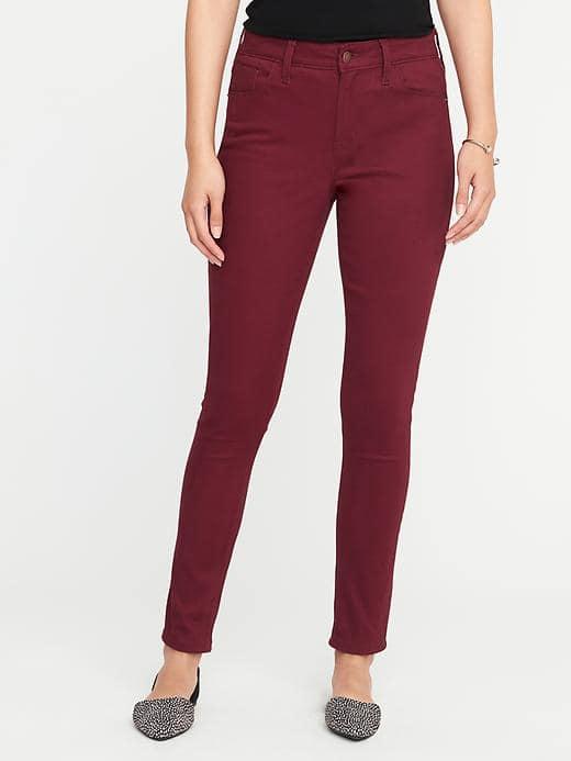 Old Navy High Rise Rockstar Sateen Jeans For Women - Gosh Garnet