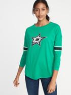 Old Navy Womens Nhl Team Sleeve-stripe Tee For Women Dallas Stars Size Xs
