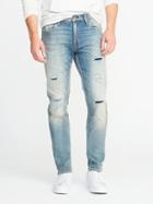 Old Navy Mens Relaxed Slim Built-in Flex Distressed Jeans For Men Destroyed Wash Size 34w