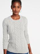 Old Navy Womens Cable-knit Crew-neck Sweater For Women Heather New Gray Size S