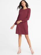 Old Navy Womens Ponte-knit Shift Dress For Women Maroon Jive Size S