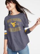 Old Navy Womens College-team Graphic Drop-shoulder Tee For Women West Virginia Univ. Size L
