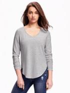 Old Navy Relaxed Jersey Tee For Women - White Stripe