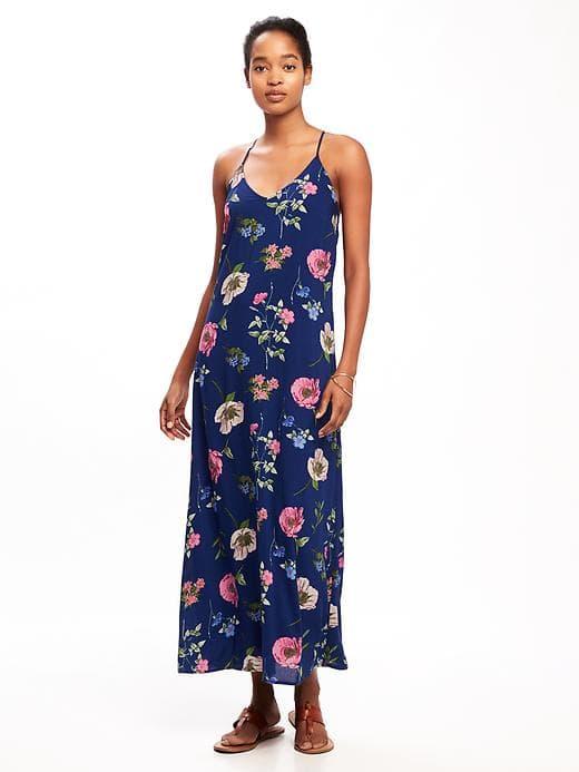 Old Navy Fit & Flare V Neck Maxi Dress For Women - Navy Floral