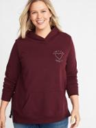 Old Navy Womens Relaxed Plus-size Pullover Fleece Hoodie Maroon Jive Size 3x