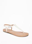 Old Navy Womens T-strap Sandals For Women Bone Size 10