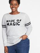 Old Navy Womens Graphic Plus-size Crew-neck Sweater Made Of Magic Size 1x