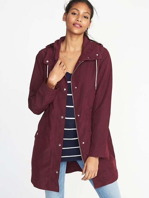 Old Navy Womens Hooded Utility Parka For Women Red Wine Vinegar Size L