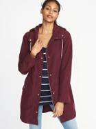 Old Navy Womens Hooded Utility Parka For Women Red Wine Vinegar Size L