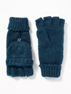 Old Navy Womens Convertible Flip-top Gloves For Women Teal Size One Size