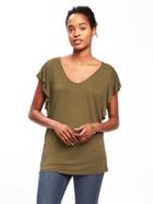 Old Navy Relaxed Ruffle Sleeve Top For Women - Pasture Present