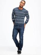 Old Navy Lightweight Crew Neck Pullover For Men - Ink Blue Heather