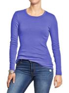 Old Navy Womens Perfect Fitted Tee Flower Bunch Blue Size S