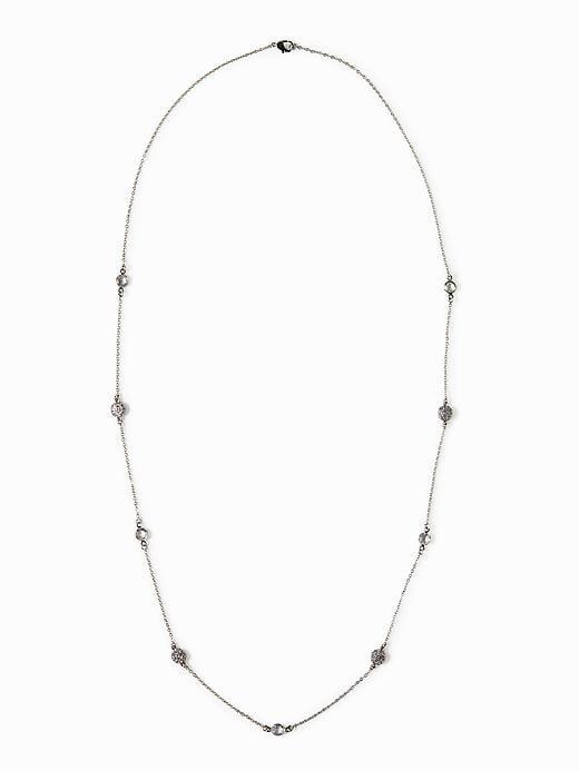 Old Navy Pav Coin Necklace For Women - Silver