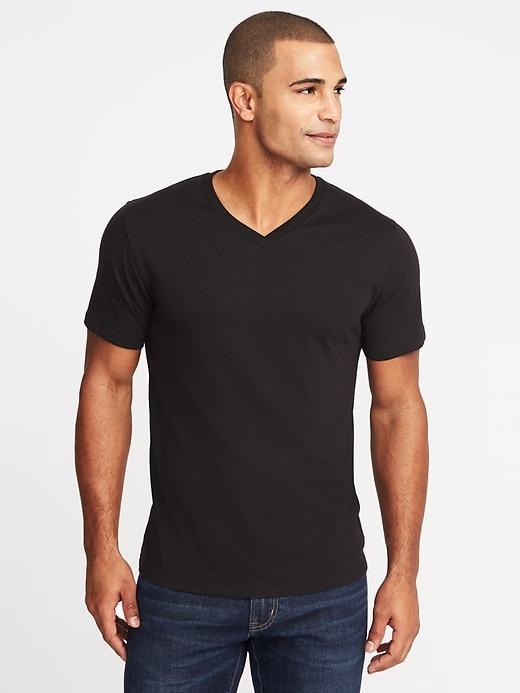Old Navy Mens Soft-washed V-neck Tee For Men Black Size L