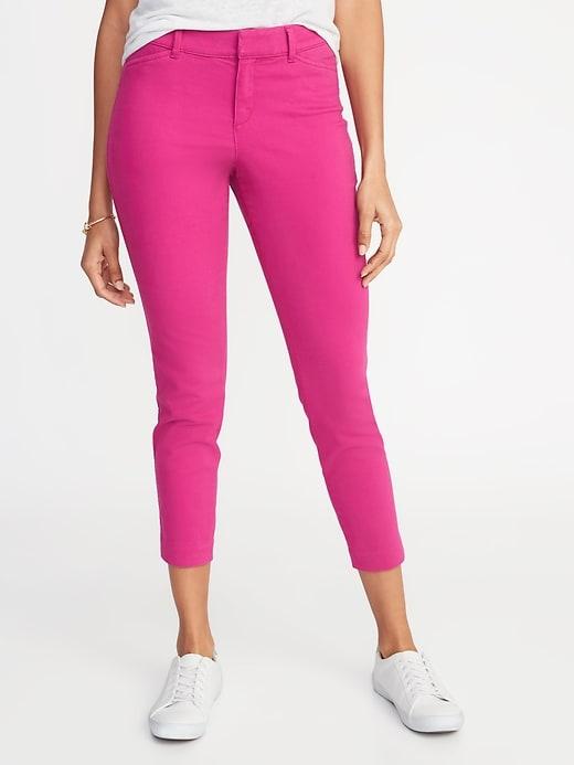 Old Navy Womens Mid-rise Sateen Pixie Ankle Chinos For Women Magenta Haze Size 4
