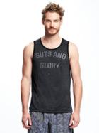 Old Navy Go Dry Graphic Performance Tank For Men - Dark Charcoal Gray