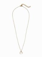 Old Navy Horn Pendant Chain Necklace For Women - Gold
