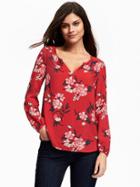 Old Navy Relaxed Lightweight Top For Women - Large Red Floral