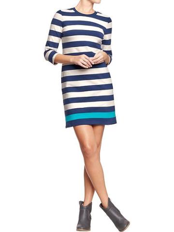 Old Navy Old Navy Womens Rugby Stripe Tee Dresses - Navy Stripe