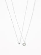 Old Navy  Heart-charm Pendant Friendship Necklace For Women Silver Size One Size