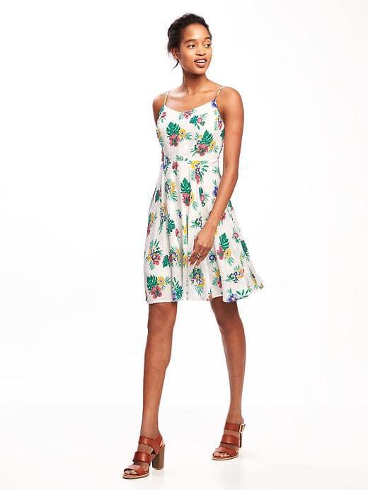 Old Navy Fit & Flare Cami Dress For Women - White Bird