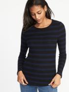 Old Navy Womens Slim-fit Luxe Rib-knit Top For Women Navy Stripe Size S