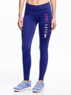 Old Navy Go Dry Cool Mid Rise Mesh Run Leggings For Women - Bluer Than Blue