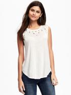 Old Navy Relaxed Cutwork Tank For Women - Creme De La Creme