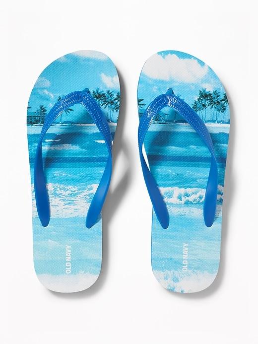 Old Navy Mens Graphic Flip-flops For Men Surf Wave Size 12/13