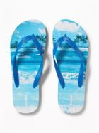 Old Navy Mens Graphic Flip-flops For Men Surf Wave Size 12/13
