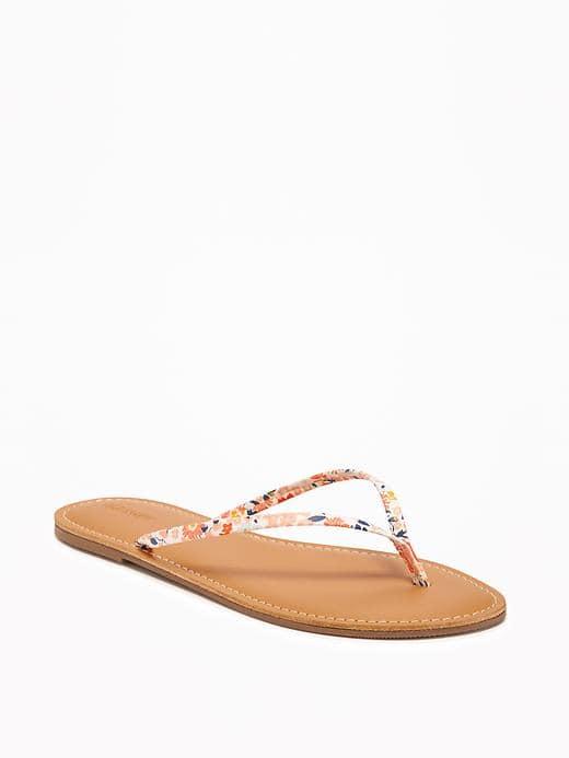 Old Navy Capri Sandals For Women - Coral Ditsy Floral