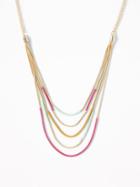 Thread-wrapped Layered Chain Necklace For Women