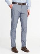 Old Navy Mens Slim Signature Built-in Flex Non-iron Pants For Men Chambray Blue Size 33w