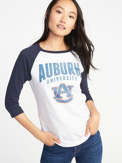 Old Navy Womens College-team 3/4-length Raglan Tee For Women Auburn University Size Xs