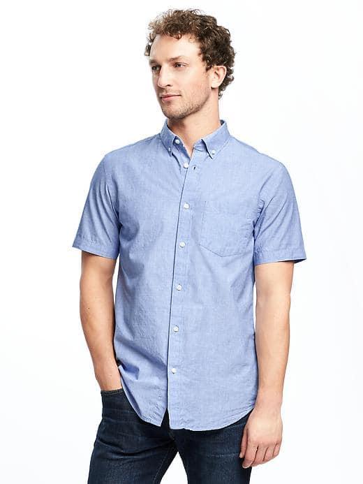 Old Navy Regular Fit Classic Shirt For Men - Blue