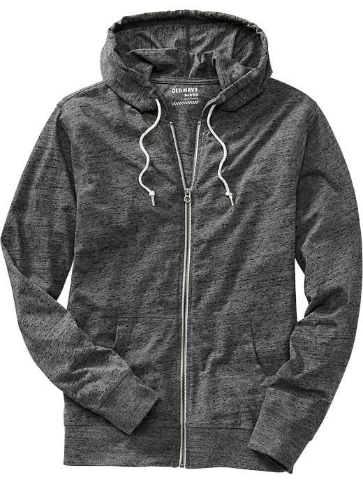 Old Navy Mens Lightweight Zip Front Hoodies - Light Gray