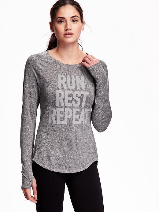 Old Navy Go Dry Long Sleeve Graphic Tee Size L - Carbon