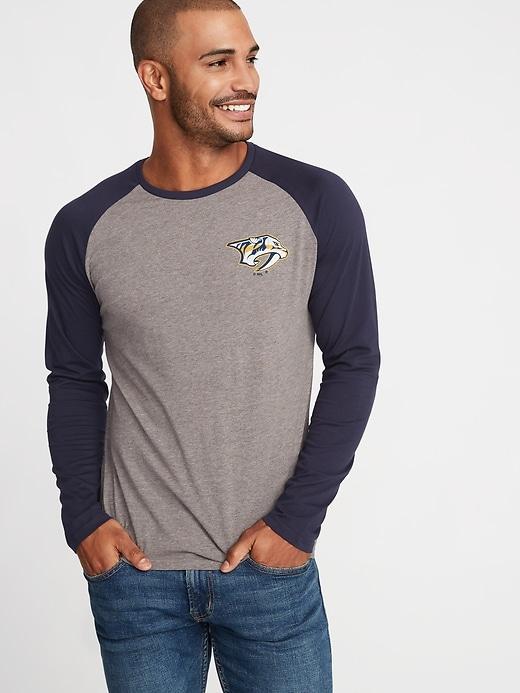 Old Navy Mens Nhl Team-graphic Raglan Tee For Wmen Nashville Predators Size S
