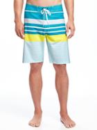 Old Navy Striped Built In Flex Board Shorts For Men 10 - Tropical Vacation