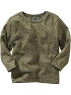 Old Navy Patterned Long Sleeve Tee - Lt Heather Grey Print