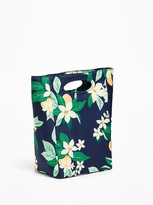 Old Navy Womens Graphic Canvas Lunch Tote Tropical Floral Size One Size